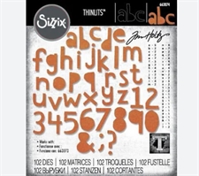 Sizzix Thinlits - Tim Holtz / Alphanumeric Cutout - Lower
